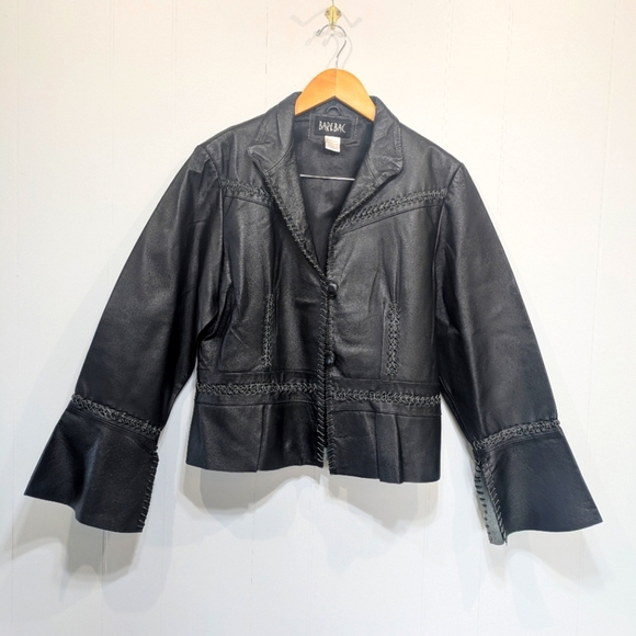 Barebac Jackets & Blazers - Barebac Leather Jacket in Black Large Whipstitch Bell Sleeve‎ Hippie Moto Boho